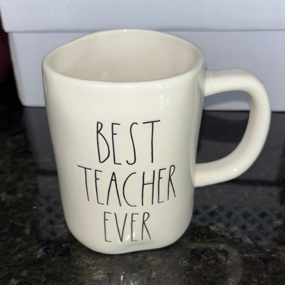 Rae Dunn Cream 'Best Teacher Ever' Mug